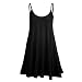 Forever Womens Plain Sleeveless Strappy Swing Dress Black Small
