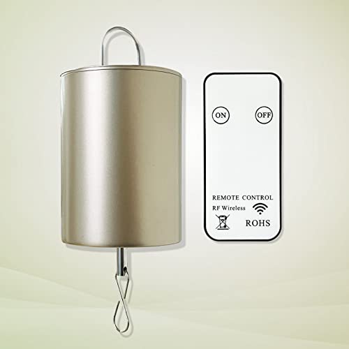 Fonmy Wind Spinner Motor With Remote Battery Operated 20Rpm Hanging Display Rotating Motor For Disco Ball Baby Crib Wind Chime Mobile Yard Decor Ornaments Outdoor Sculptures-Golden Color-Medium Speed #TOP20