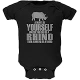 Always Be Yourself Rhino Black Soft Baby One Piece - 6 Month