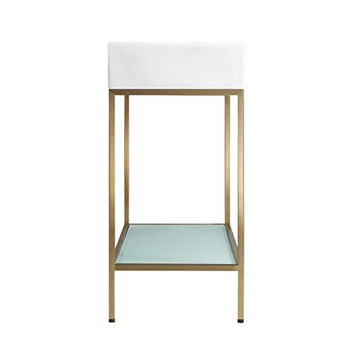 Image of Pierre 32 inch Open Shelf Gold Frame Freestanding Bathroom Vanity with Sink Top