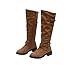 Damen Lange Röhre Stiefel SHOBDW Frauen Knielänge Mode Warme Kurz-Stöckelschuhe Durable Wasserdicht Künstliche Pelz Wildleder Klassisch Reißverschluss Punk Militärische Kampfarmee Lang Schneestiefel