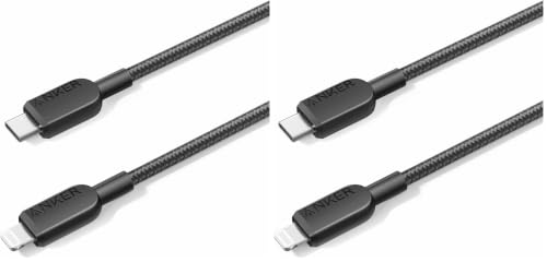 Image of Anker 310 USB C to Lightning Cable, MFi-Certified Cord (3 ft, Black) (Pack of 2)
