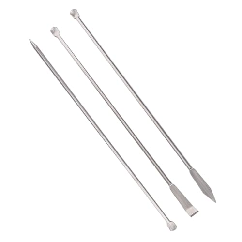 Cabilock 3pcs Mini Shovel Spoons Portable Medicine Spoons for Laboratory Stainless Steel Experiment Tools