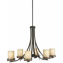 Kichler Hendrik 22.75" 6 Light Chandelier with Light Umber Etched Glass Olde Bronze