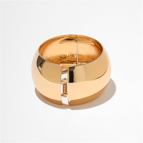 Extra Wide Chunky Bangle Bracelets for Women Dainty Minimalist Classic 14K Yellow Gold Plated Cuff Wrist Open Bangles Statement Unique Exaggerate High Polished Fashion Trendy Jewelry Gift4