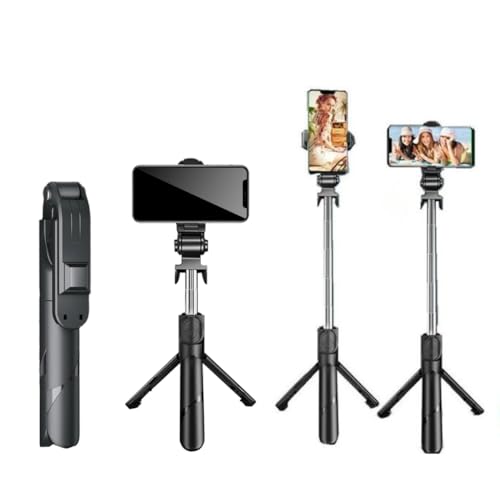 Bastão Pau de Selfie Mini Tripé e Monopé Retrátil 3 em 1 com Controle Disparador Remoto Bluetooh Cel