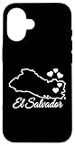Carcasa para iPhone 16 El Salvador Mapa Contorno Corazones