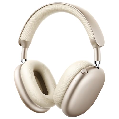 Picun F8 Pro Hybrid Active Noise Cancelling Headphones with Multiple Modes Wireless Over-Ear Bluetooth Headphones 140H Playtime Customizable Sound Head Tracking Travel Office (Khaki White)