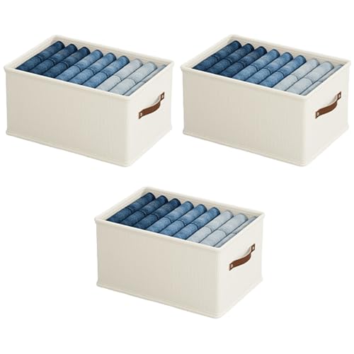 AidSci Lot de 3 organiseurs de penderie - Boîte de rangement - Système de rangement de tiroir - Pliable - Pour pantalons, vêtements, chaussettes, soutien-gorge, couettes - 40 x 23 x 20 cm (B)