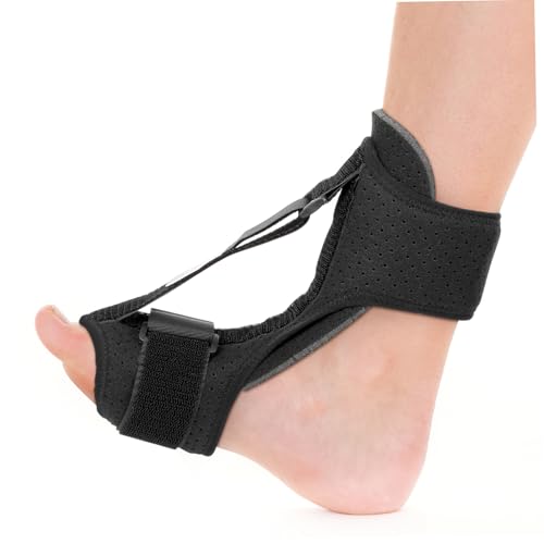 NULYLU Ankle Support Adjustable Angle Strip Fixed Ankle Brace for Drop Foot Breathable Material Black Foot Fracture