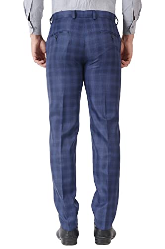 Image of MALENO Men's Polycotton Slim Fit Checkered Trouser |Trousers for Office, Party | Men Formal Pant