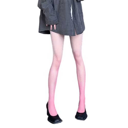 Aobiono Women Girl Y2K Sheer Fishnet Tights Sexy Pantyhose Rhinestone Glitter Gradient Color Aesthetic Cosplay Fairy Cute