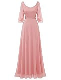 💖[Fabulous Look] Double deep V-back, flutter sleeves, empire waist, floral lace, floor length pleated dresses. These feminine details boost the wearer's confidence, show them a glamorous presence as a wedding guest in a crowd. 💖[Premium Quality] The ...