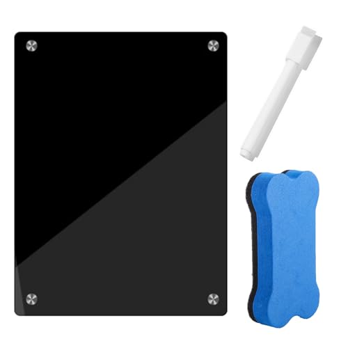 Pizarra magnética A4 para frigorífico, pizarra blanca acrílica magnética y lista de tareas con 6 colores, pizarra de borrado en seco, planificador de comidas, semana, lavable para cocina, oficina