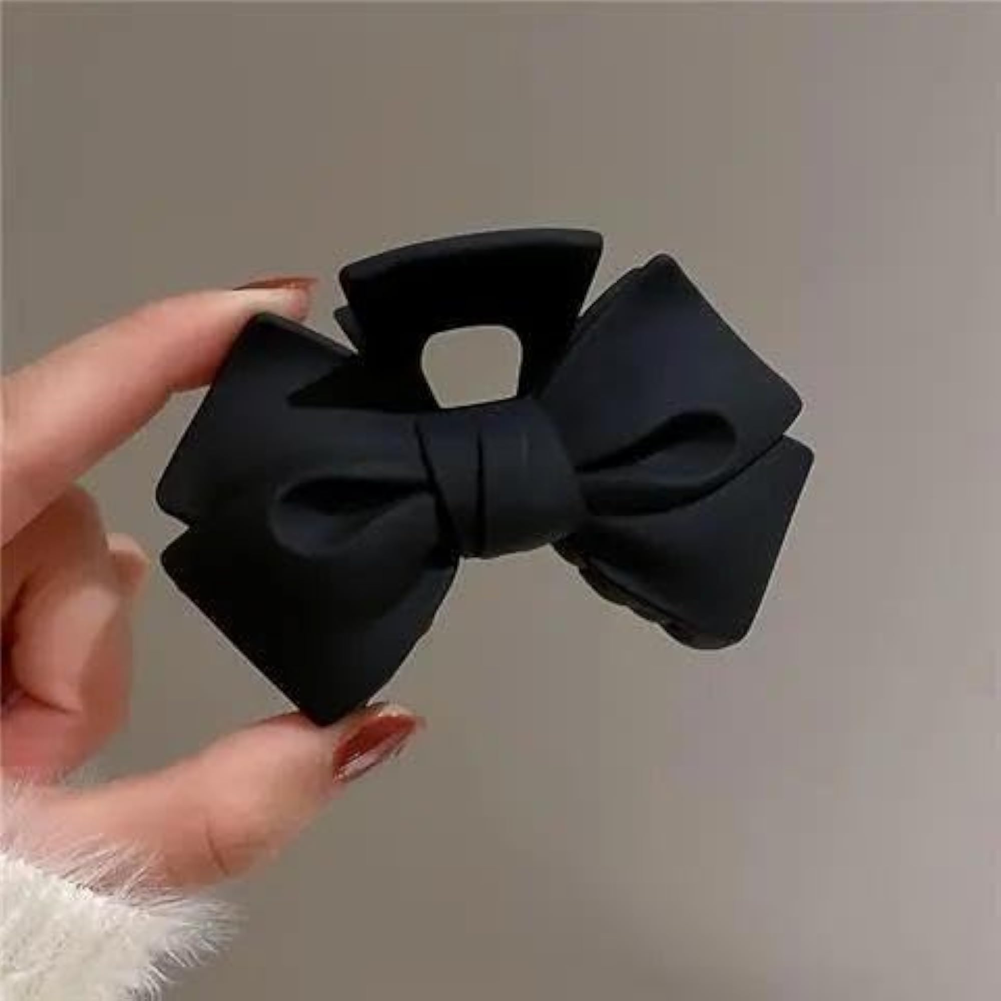 Stylish French Matte Bow Claws for Women, Large Strong Hold Clips