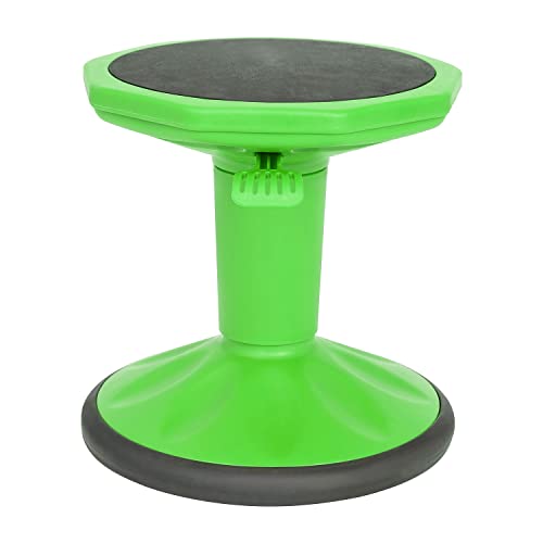 Image of Flash Furniture Carter Adjustable Height Active Learning Stool for Classrooms, Backless Wobble Stool with 360-Degree Swivel, 14 inch - 18 inch H, Green