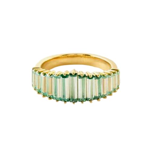 Bague alliance en fluorite et argent plaqué or, le cadeau romantique idéal pour elle