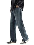 Oanviso Jeans de Ajuste Relajado de Hombre Cargo Pantalones Vaqueros Holgados Y2K Denim Jean Hip Hop Pantalone con Bolsillos Pantalón Elasticos G Azul Oscuro 3XL