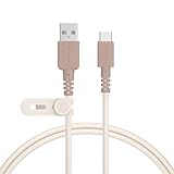 MOTTERU (モッテル) バイカラーケーブル USB-A to USB-C iPhone16e 16 15 Androidスマートフォン各種 しなやか 絡まない データ転送 ケーブルバンド付 1m カプチーノ MOT-BCECAC100-CA