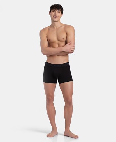 Jockey US60 Men's Super Combed Cotton Elastane Stretch Solid Trunk with Ultrasoft Waistband