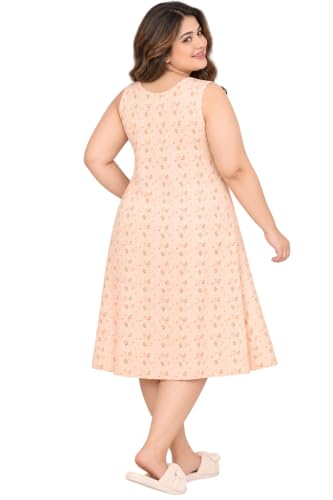 Image of Onekbhalo Women Cotton Night Dress Printed Culf Length Night Gown Short Nighty