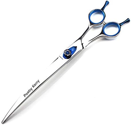 high-end Professional pet Care 8.0 inch pet Scissors 440C Steel Silver (Double tail curved scissors)