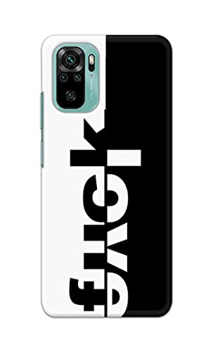 Image of PRINTFIDAA One Words Fukc Love Creative Art Innovative Wonderfull Printed Designer Hard Case for Redmi Note 10, Redmi Note 10S Back Cover -(e) RPM1003