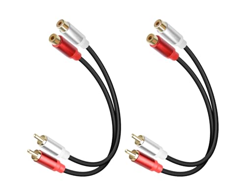 【 Giacca in PVC doppio 】 La giacca in PVC premium a doppio strato protegge il nucleo interno dalla rottura, il cavo di prolunga 2RCA ben fatto resiste all'usura quotidiana