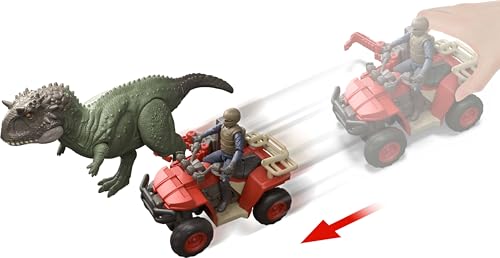 Image of Mattel Jurassic World Pack with Vehicle, Human & Dinosaur Action Figure, Capture Claw ATV Pack, Catch & Launch Storytelling Features