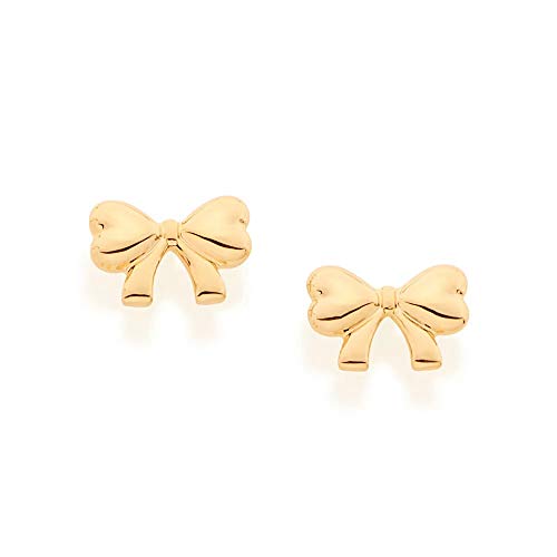 Brinco Rommanel Banhado Ouro Pequeno Laço Lacinho Adulto/Infantil 526474