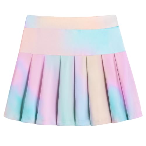 Arshiner Sportrock Mädchen Tennisrock Kinder Hosenrock Regenbogen Rock A...