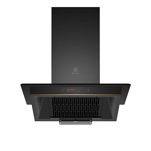 Image of Electrolux 60cm Straight Glass Chimney for up to 180 sqft Kitchen, AutoClean, UltimateTaste 500, Black, ECC6681G