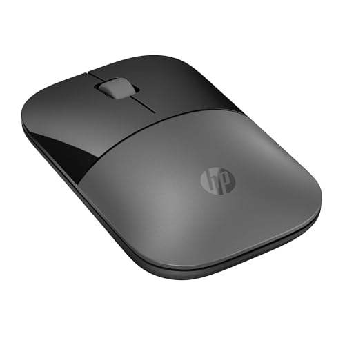 HP Z3700 Mouse Wireless, Sensore Preciso, Tecnologia LED Blue, 1200 DPI, 3 Pulsanti, Rotella Scorrimento, Ricevitore USB Wireless 2.4 GHz Incluso, Design Pratico e Confortevole, Argento
