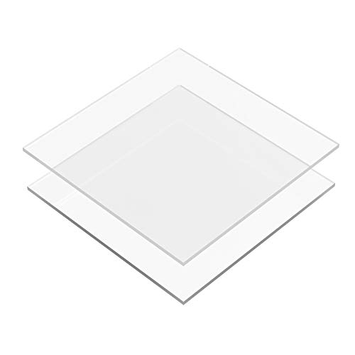 Lacupella 850 inch Buttercream Acrylic Square Cake Disk Set of Two 018 or 316 inch thick - Great for Serving Bake Goods and Art Craft Project