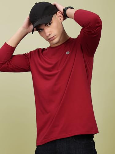 Image of Lux Nitro Men's Premium Cotton Long Sleeve T-Shirt | Modern Fit Casual Tee with Round Neck | Solid Regular Fit T-Shirt for Men