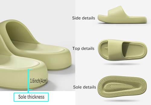 Lightweight Comfort sandals Slippers Ultimate Pillow House sandals for Women and Men,Shower Shoes Indoor Slides Bathroom Sandals, Thick Sole, Non-Slip3