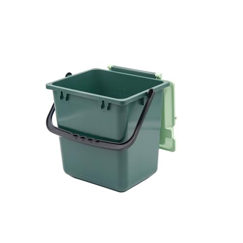 bioMat AirBox® Cubo de Basura Orgánica para la Cocina, Bolsas hasta 10l, Cubo de Compost Cerrado con Tapa Perforada, Independiente o Montable, Verde