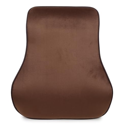 Image of KINGSWAY Car Accessories Orthopedic Lumbar Support Seat Cushion, Universal Use Car Pillow, Memory Foam Pillow in Chocolate, Super Soft and Super Comfort Design Sciatica Back Support, Pack of 1