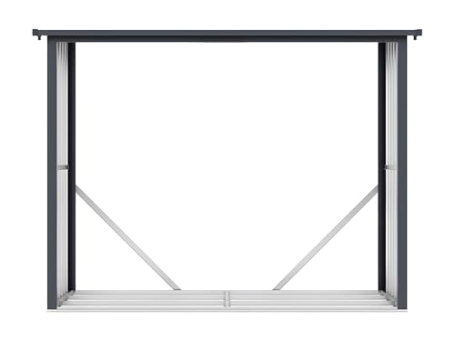 Vente-unique Abri b√ªches métal en Acier galvanisé Effet Bois 4,9 st√®res - 4,1 m3 Winwood - L.242 x P.89 x H.190 cm