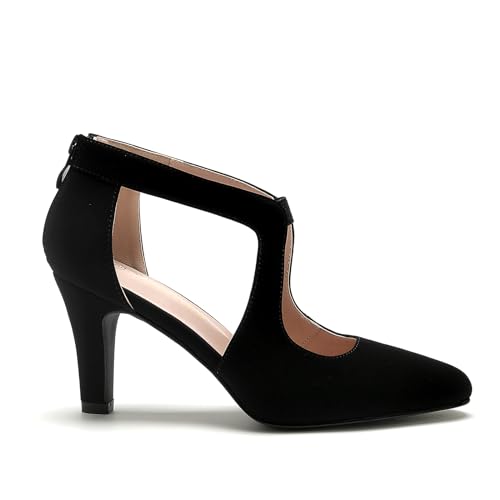 WuORWu Women's Closed Toe Pumps3