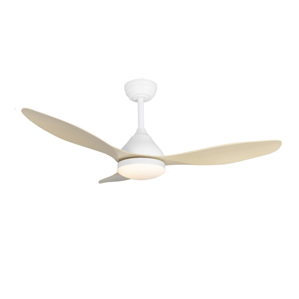 Ventilador de techo LED Cavil para eliminar el calor sin ruido con aspas madera clara