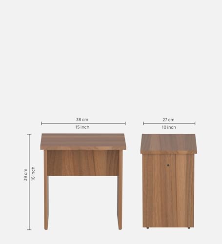 Image of NEUDOT Eliott Wooden Dressing Table with Mirror and Storage | Engineering Wood | Vanity Table with Mirror | Bedroom, Living Room | 1-Year Warranty, Brown