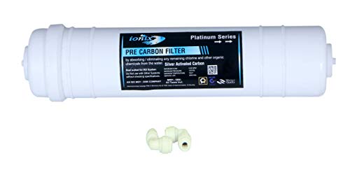 Image of Ionix Inline Filter Set, Activated Carbon for ro Water Purifier & Sediment for ro Water Purifier, Push fit Type, Universal (Platinum Pre Carbon with connectors)