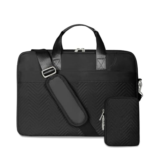Bosidu Laptop Briefcase for Women 15.6 Inch Waterproof Laptop Work Bag with Clutch Purse Computer Messenger Bag with Strap Large Capacity Business Work Travel College Bag Black by Bosidu - Used condition - US$11.94