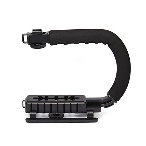 Image of U Shaped DV Stabilizer Bracket with Three Hot Shoe ABS Black Handle