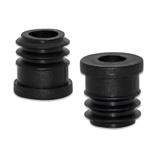 Image of Flyshop Black M6 Threaded Plastic Plugs Round Tube End Caps Tubing Plugs Inserts Furniture Glider 16 mm Diameter 4 Pcs