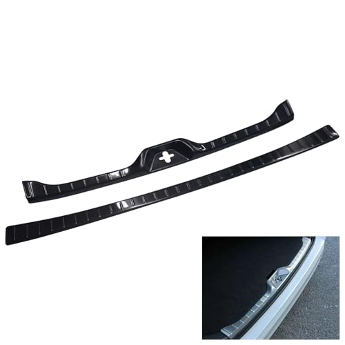 Wellvie classy ヴォクシー ノア 90系 ラゲッジスカッフプレート & リアバンパーステップ トランクステップカバー 車用アクセサリー 傷防止 ドレスアップ 内装 2P カスタム パーツ (ブラック)