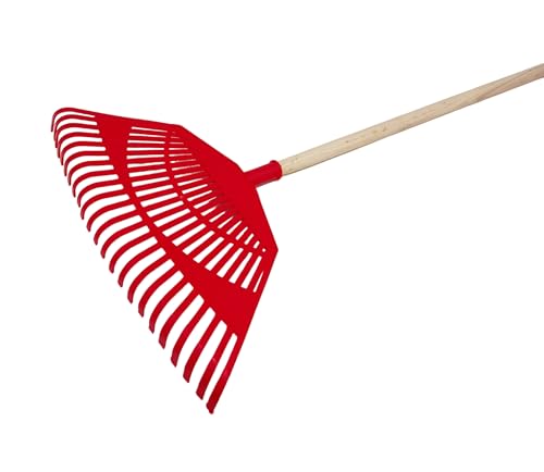 NG NICCOLAI SCOPA-RASTRELLO IN POLIPROPILENE PP VARIE MISURE E TIPOLOGIE DI DENTATURA. MADE IN ITALY (ROSSO EXTRALARGA (CM.55) CON MANICO (CM.150))