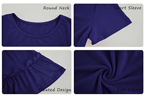Image of Haloumoning Girls Crew Neck T Shirts Peplum Babydoll Tops Tees 4-15 Years | Girls T-Shirts, Casual Loose Tunic Tops, Cute Ruffle T Shirts, Short Sleeve Shirts, Long Sleeve Blouse