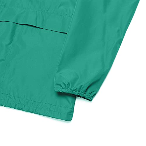 Pesion Women's Waterproof Raincoat Lightweight Rain Jacket Hooded Windbreaker Lake Green Xxl #TOP6
